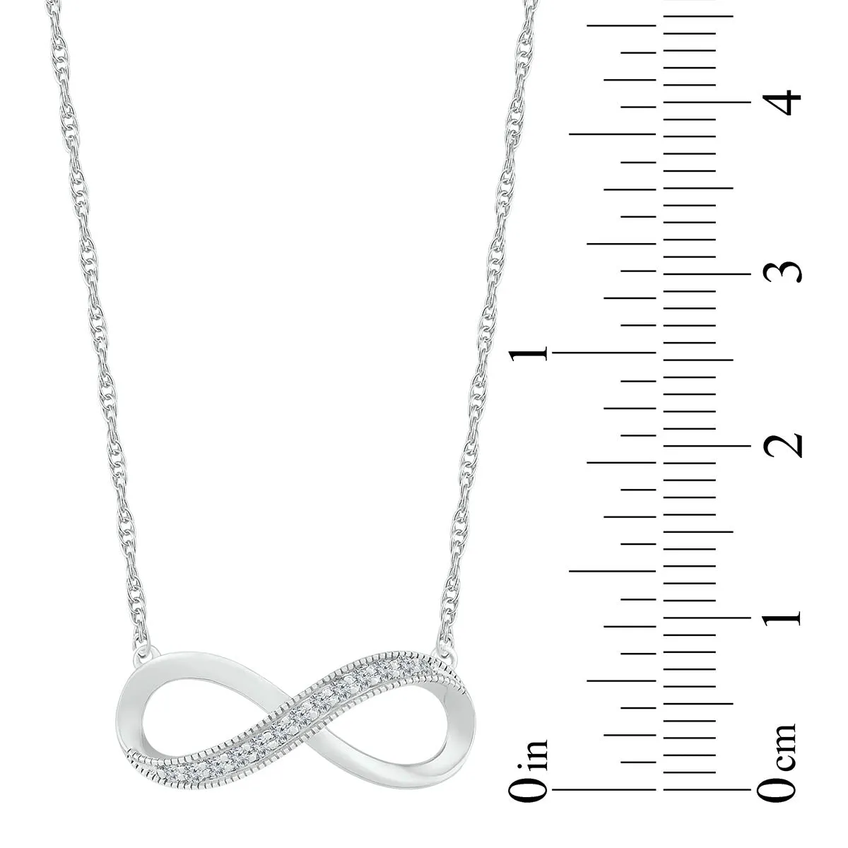 1/10 CTW Diamond Infinity 18-inch Pendant in 10KT White Gold