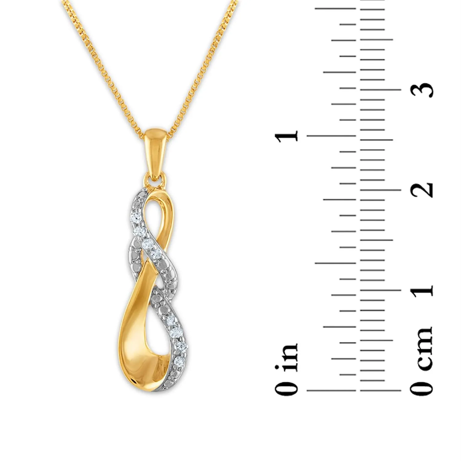 1/4 CTW Diamond Infinity Earring Pendant Set 18-inch Pendant in Yellow Gold Plated Sterling Silver