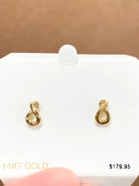 14 K Yellow Gold Infinity Earrings