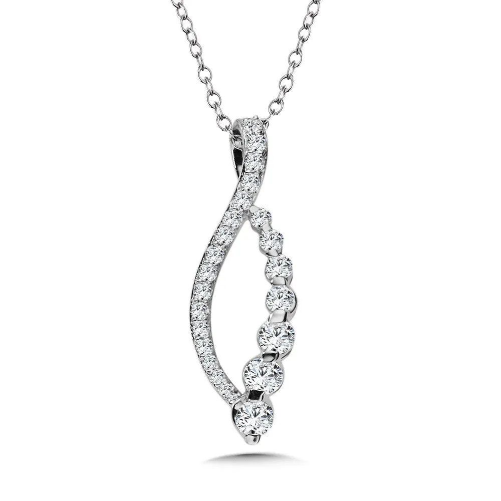 14K WHITE GOLD INFINITY DIAMOND PENDANT