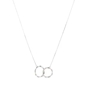 14K White Gold Intertwined Infinity Bamboo Hoop Infinity Necklace