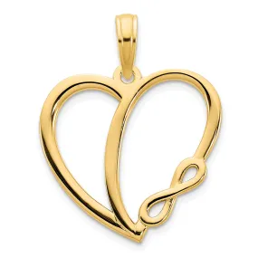 14k Yellow Gold Infinity Heart Charm