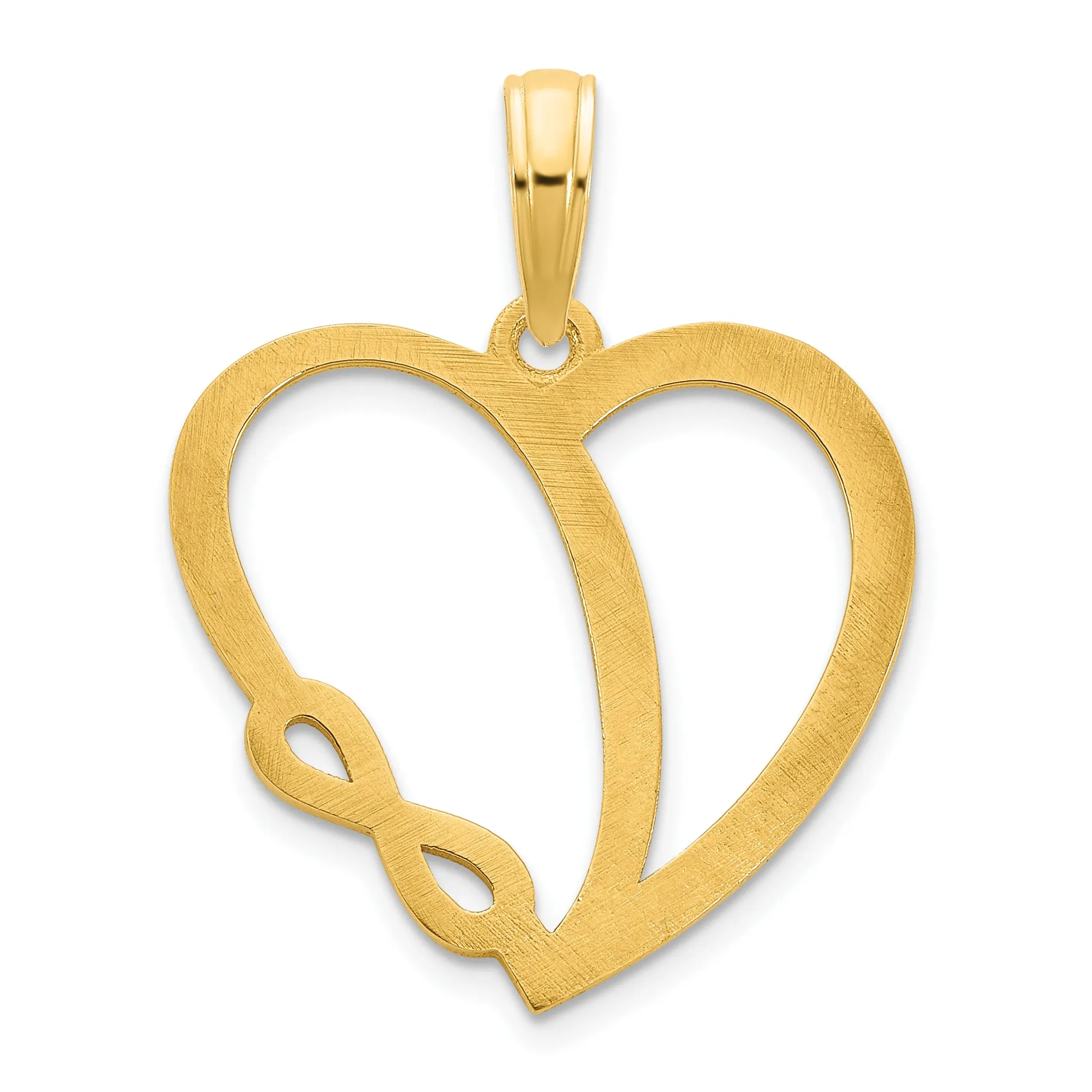 14k Yellow Gold Infinity Heart Charm