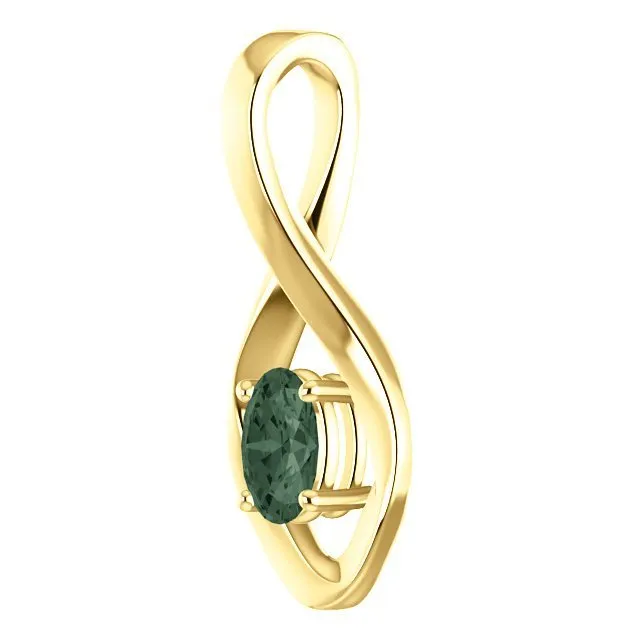 14KT GOLD 0.60 CT OVAL ALEXANDRITE INFINITY PENDANT