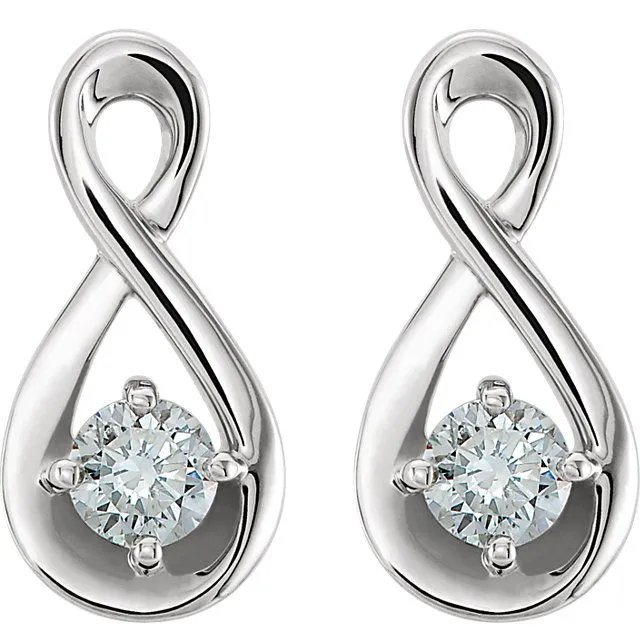 14KT Gold 1/5 CTW Diamond Infinity-Inspired Earrings