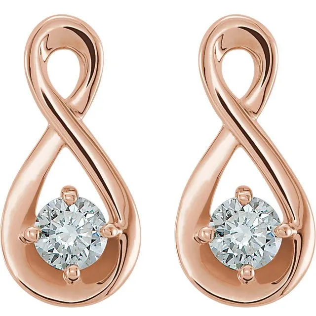 14KT Gold 1/5 CTW Diamond Infinity-Inspired Earrings