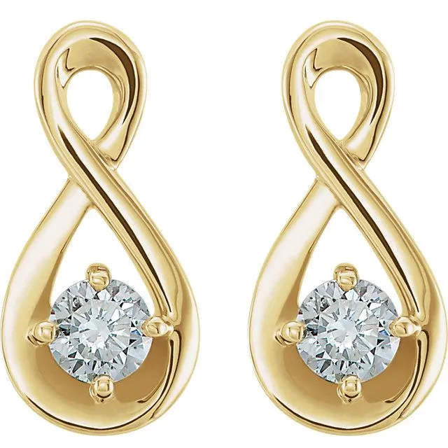 14KT Gold 1/5 CTW Diamond Infinity-Inspired Earrings