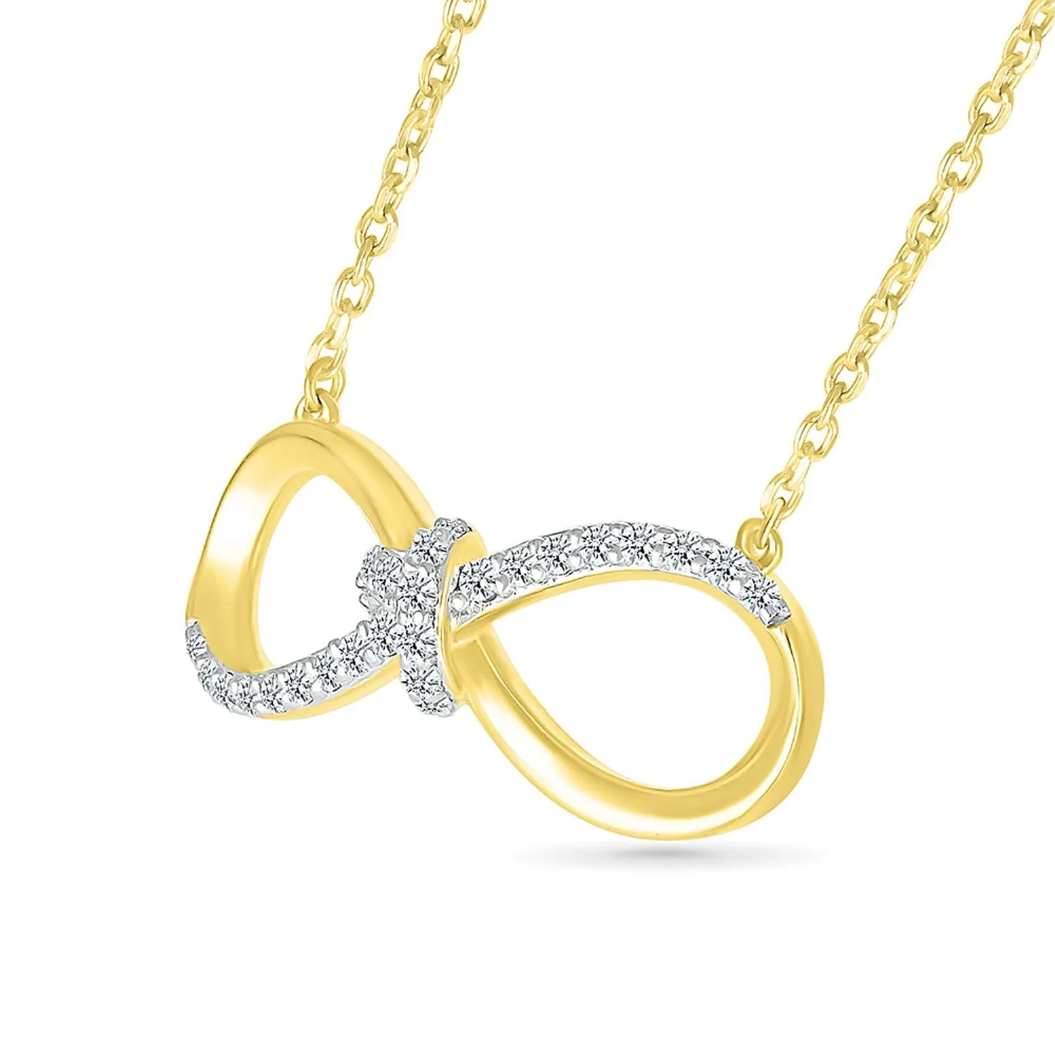 1/6 CTW Diamond Infinity 17.5-inch Necklace in 10KT Yellow Gold