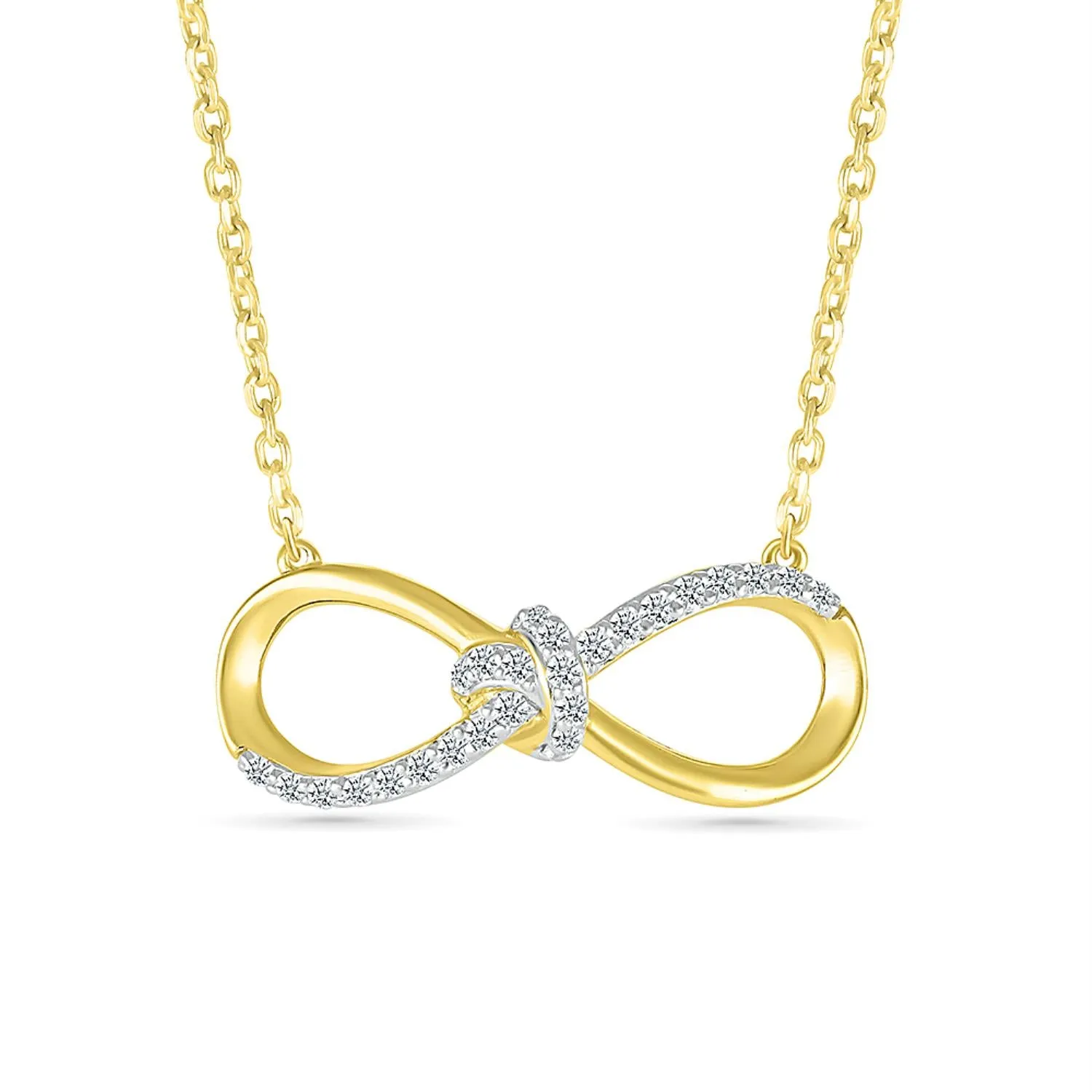 1/6 CTW Diamond Infinity 17.5-inch Necklace in 10KT Yellow Gold