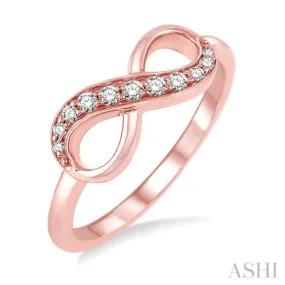 1/6 Ctw Round Cut Diamond Infinity Ring in 14K Rose Gold