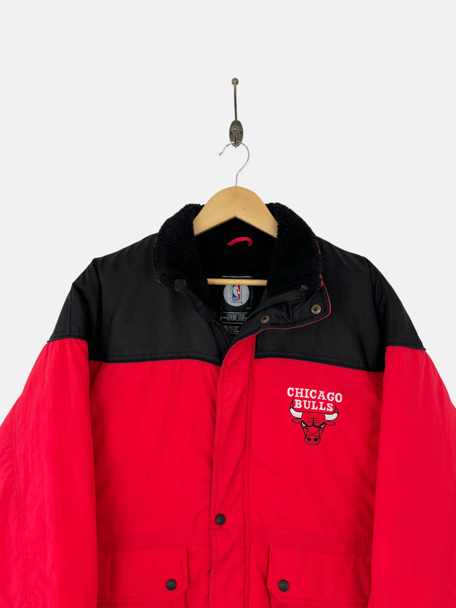 90's Chicago Bulls NBA Embroidered Vintage Puffer Jacket Size M