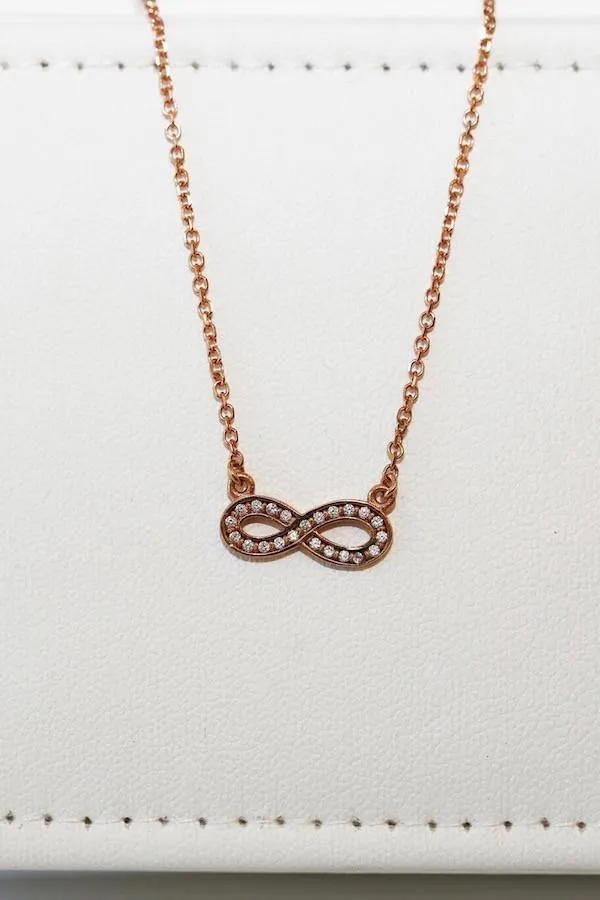 9ct Rose Gold Infinity Necklace