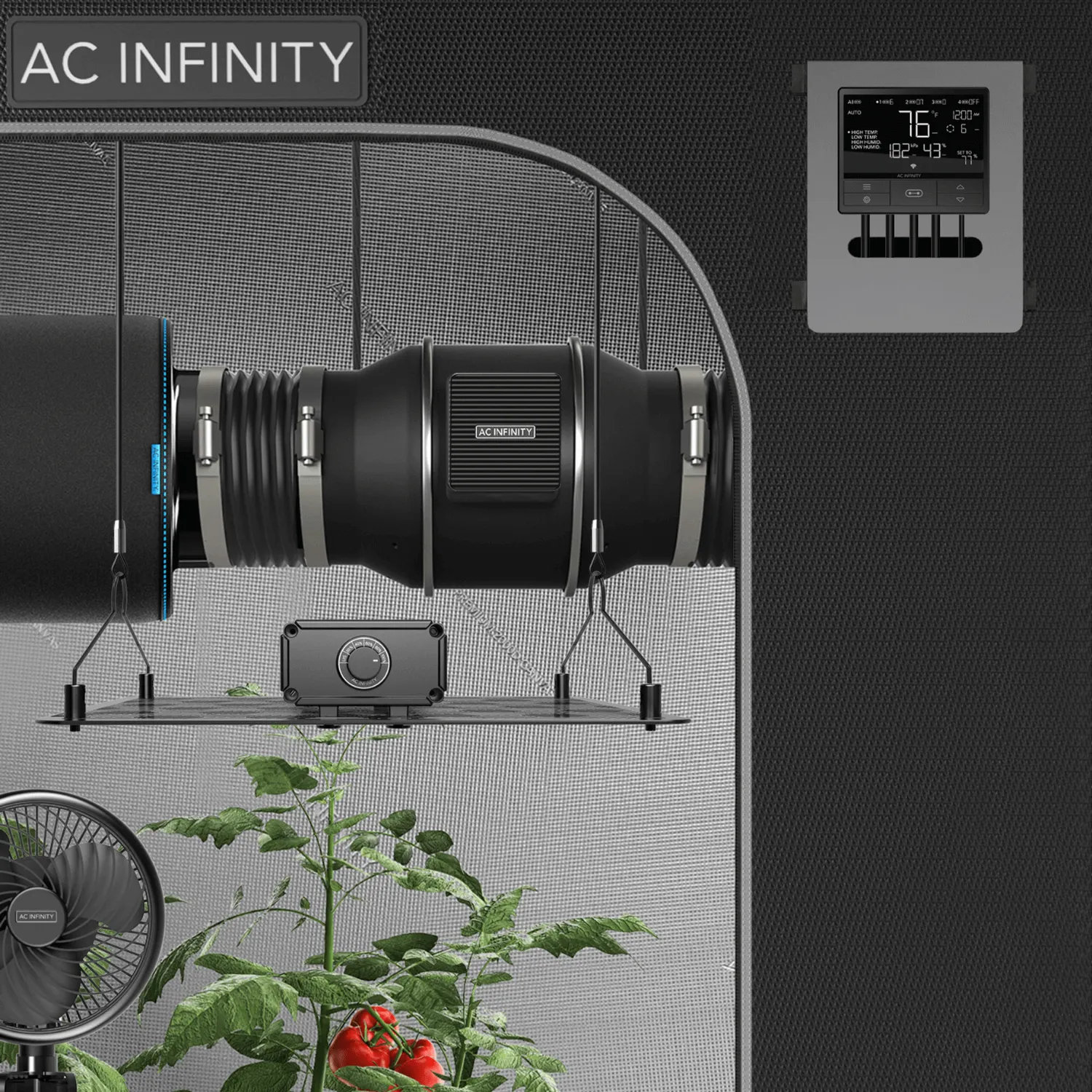 AC Infinity CONTROLLER 69 WiFi, Independent Programs for Four Devices, Dynamic Temperature, Humidity, Scheduling, Cycles, Levels Control, Data App