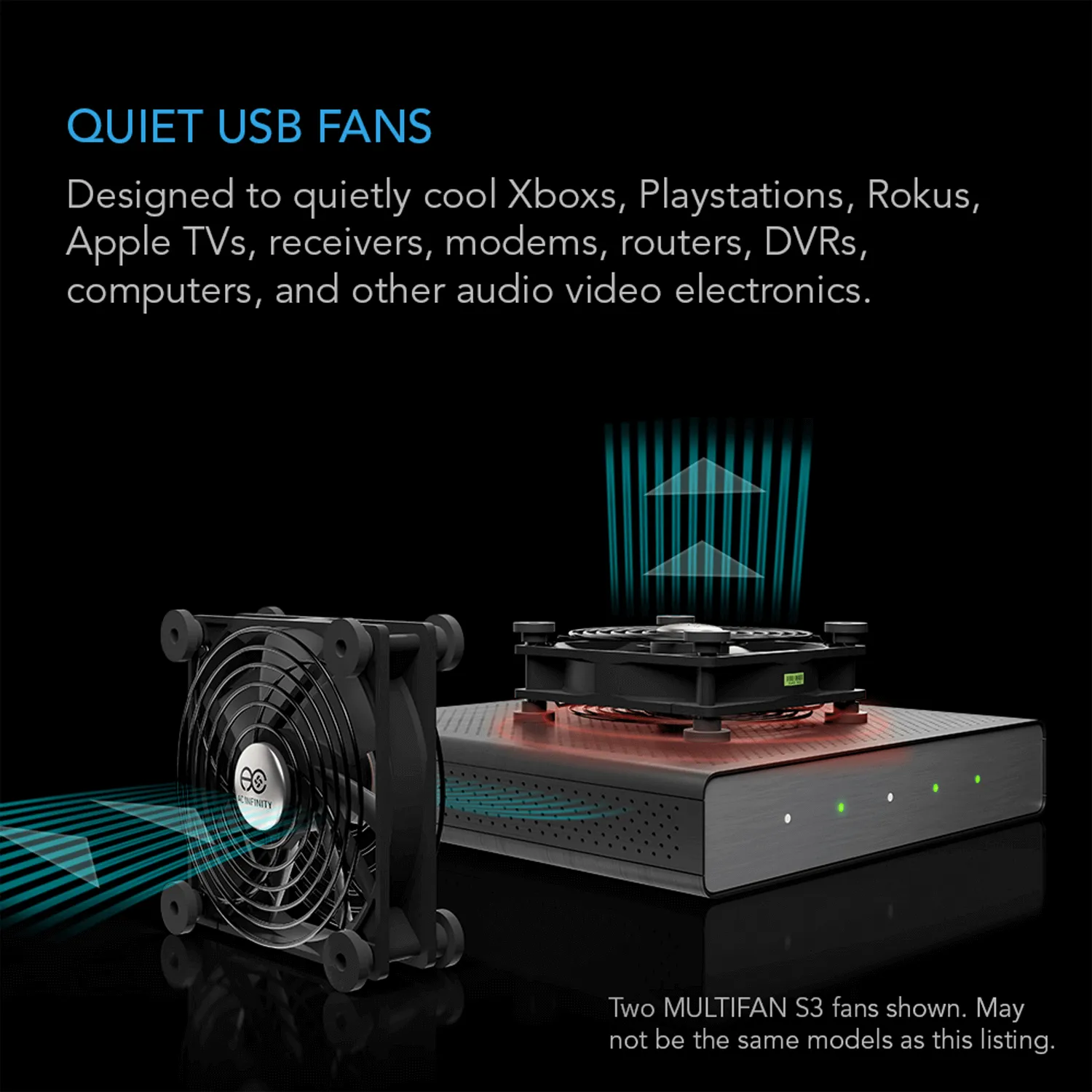 AC Infinity MULTIFAN S1, Quiet USB Cooling Fan, 80mm