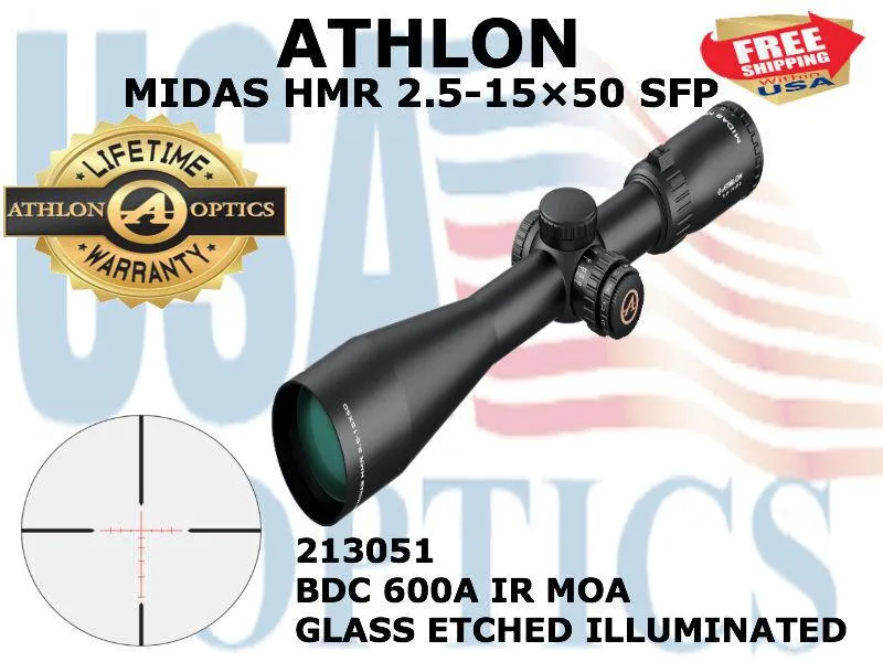 ATHLON, 213051, MIDAS 2.5-15x50, 30mm, SFP, IR BDC600A