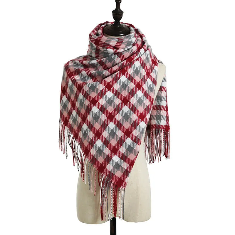 Autumn And Winter Long Shawl Warm Soft Scarf Plaid Large Plaid