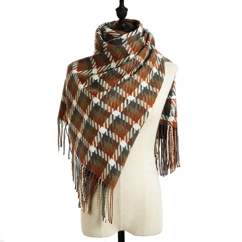 Autumn And Winter Long Shawl Warm Soft Scarf Plaid Large Plaid