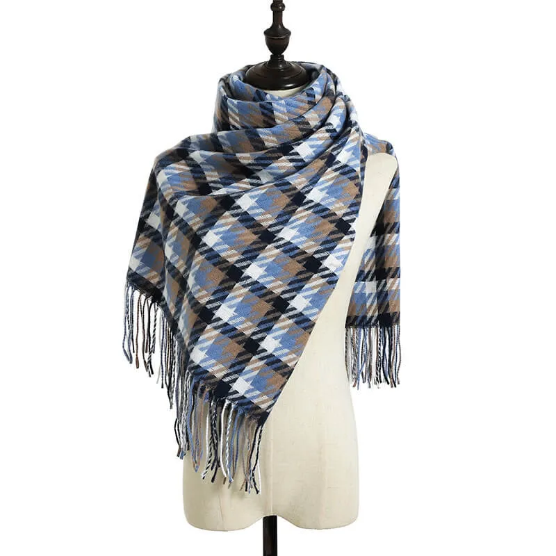 Autumn And Winter Long Shawl Warm Soft Scarf Plaid Large Plaid