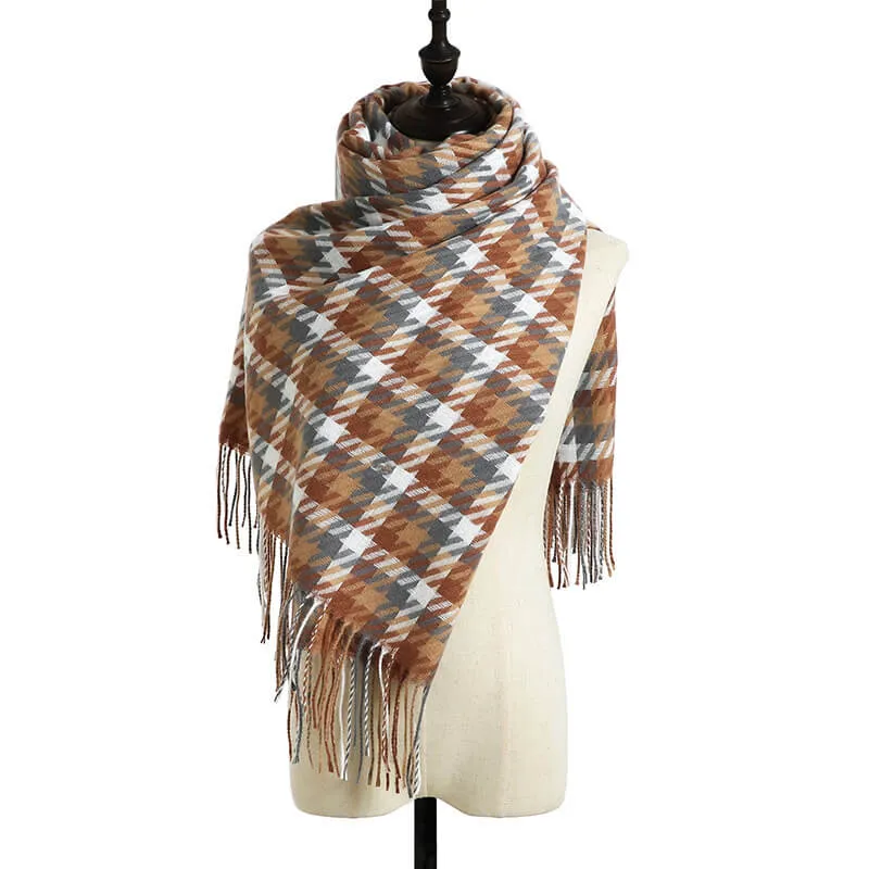 Autumn And Winter Long Shawl Warm Soft Scarf Plaid Large Plaid