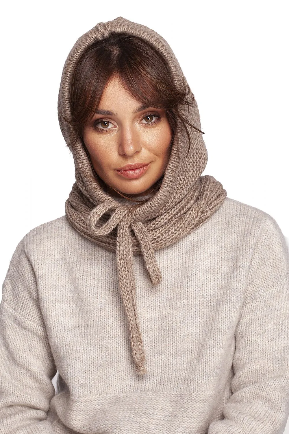 BE KNIT Women's European-made Knitted Infinity Scarf/Hood