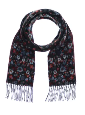 Black Small Floral Cashmink Scarf