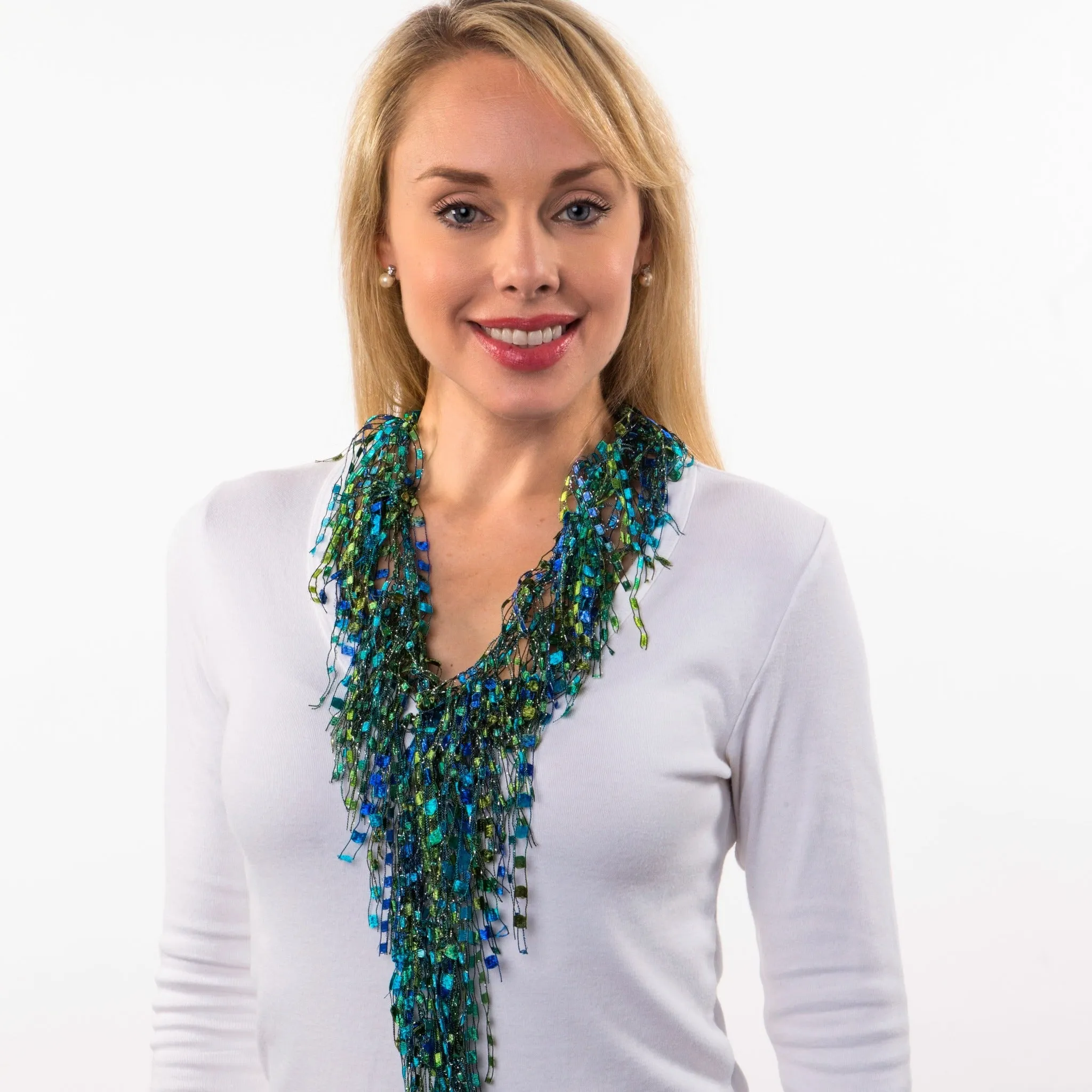 Blue Green Lightweight Infinity Scarf