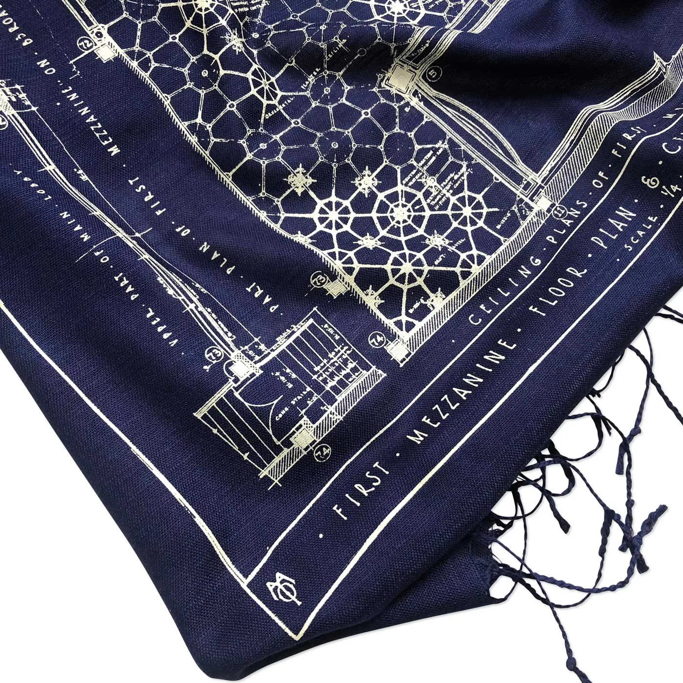 Blueprint Bamboo Scarf. Capitol Theatre, Detroit Opera House Pashmina