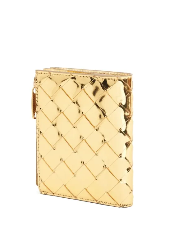 Bottega Veneta   Small Intrecciato bi-fold zip wallet 