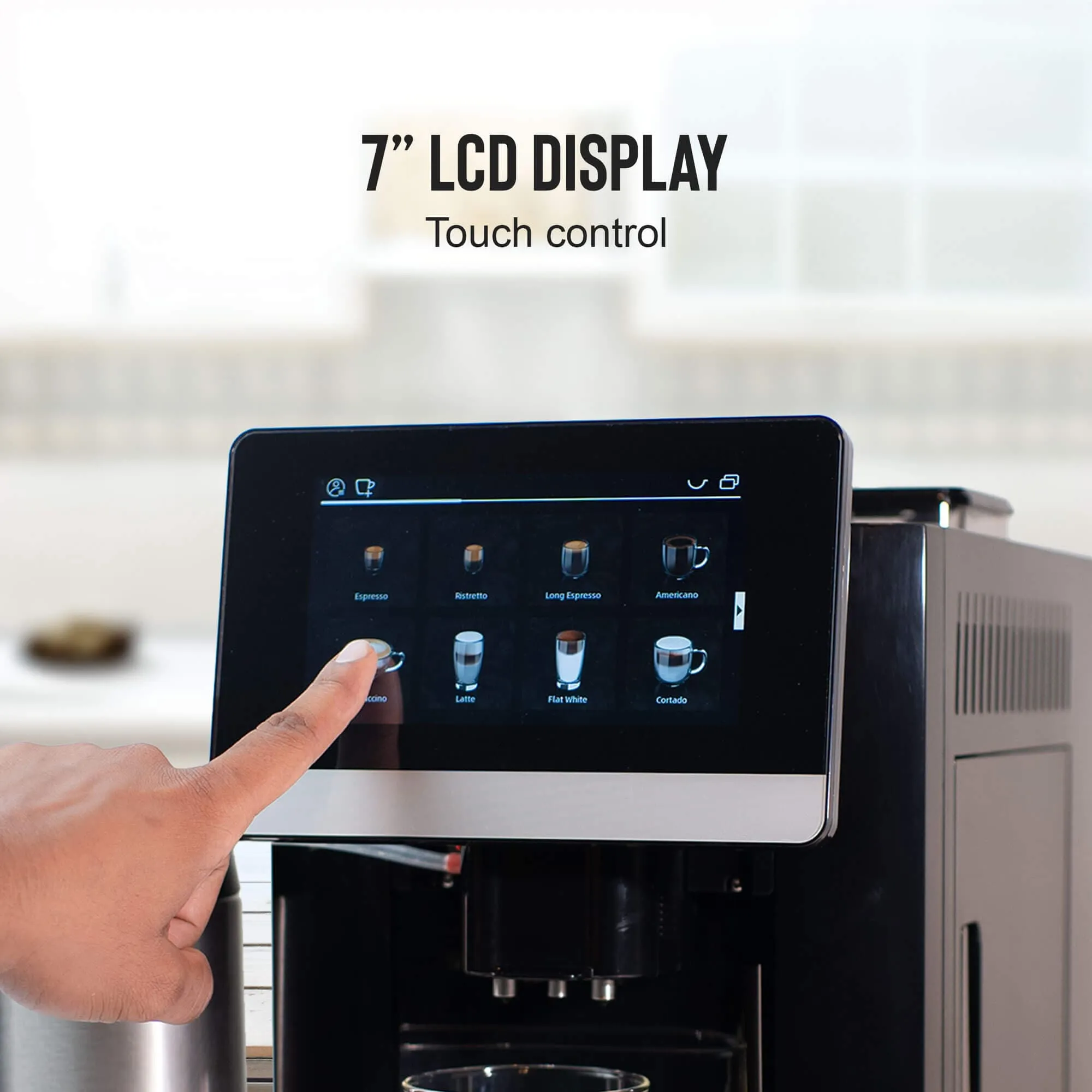 Budan Infinity Bean To Cup Coffee Machine with 7" Display, 19  Customizable Beverages, 15 Bar Pressure