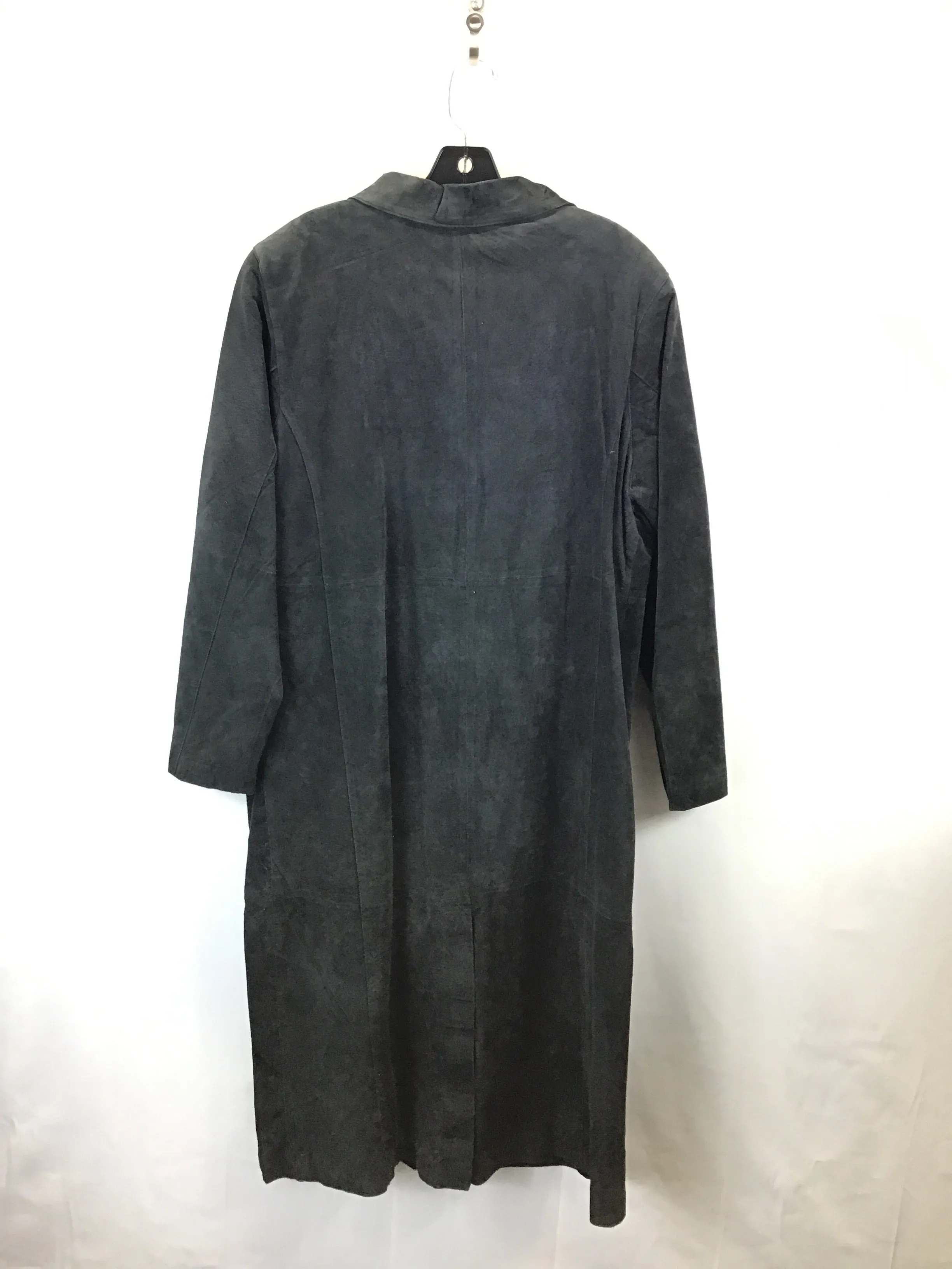 Coat Trench Coat By Clothes Mentor In Black, Size: L