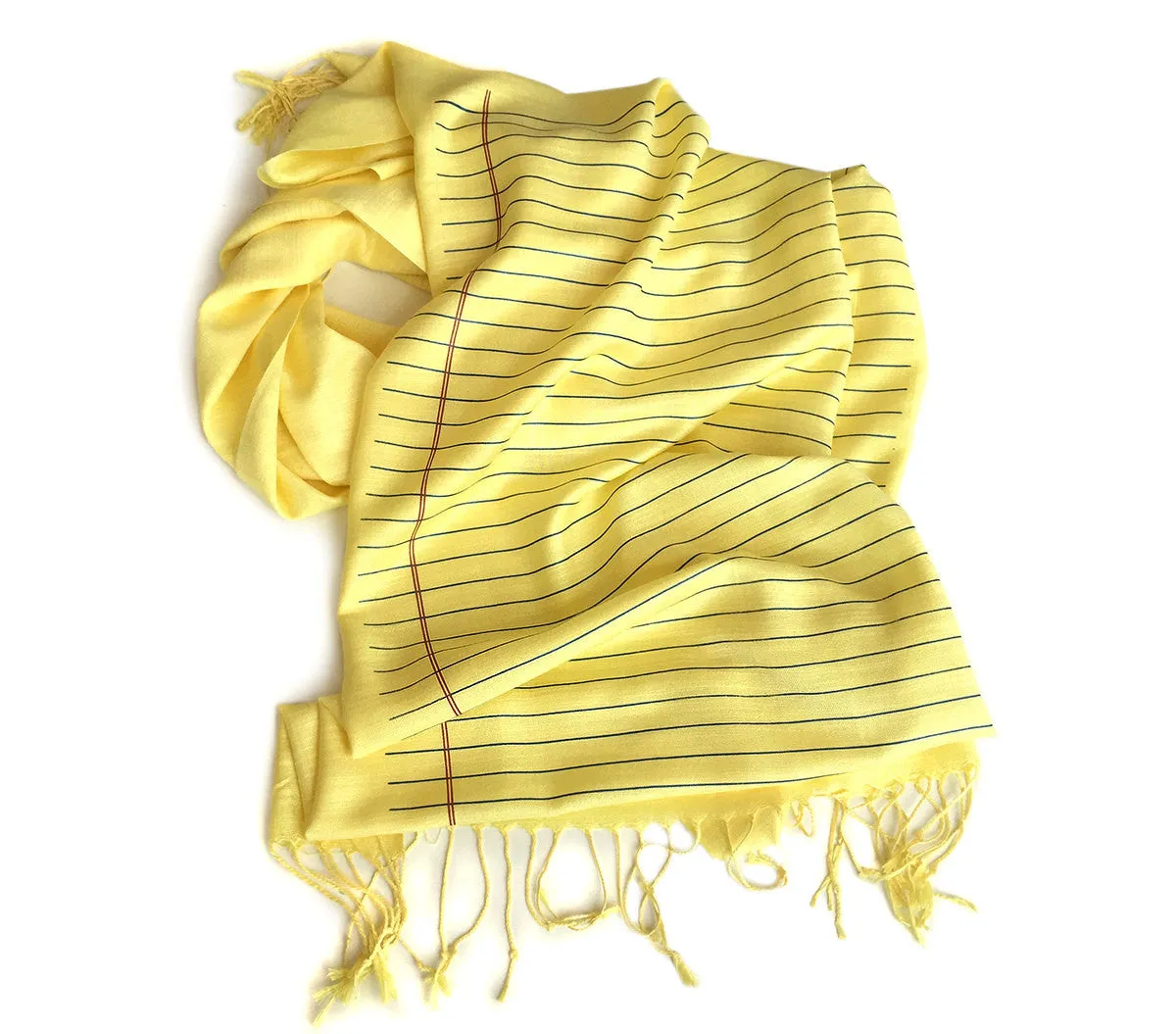 College Ruled Scarf. Lined Paper linen-weave pashmina