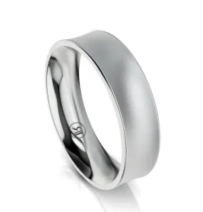 Concave Comfort Fit Wedding Ring (EA) - White Gold