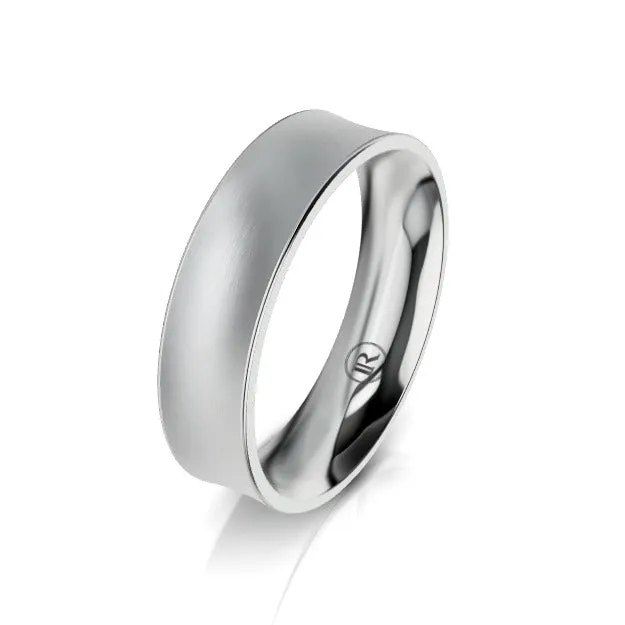 Concave Comfort Fit Wedding Ring (EA) - White Gold