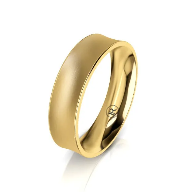 Concave Comfort Fit Wedding Ring (EA) - Yellow Gold