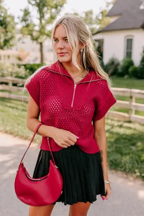 Cozy Lifestyle Knit Top in Red