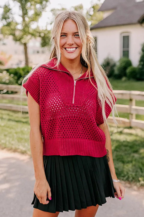 Cozy Lifestyle Knit Top in Red