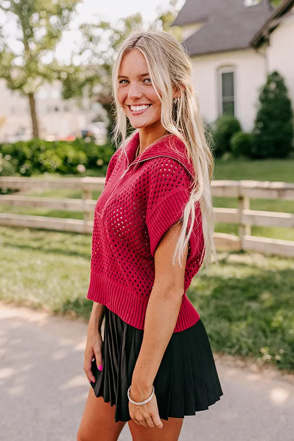 Cozy Lifestyle Knit Top in Red