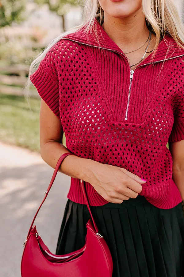 Cozy Lifestyle Knit Top in Red