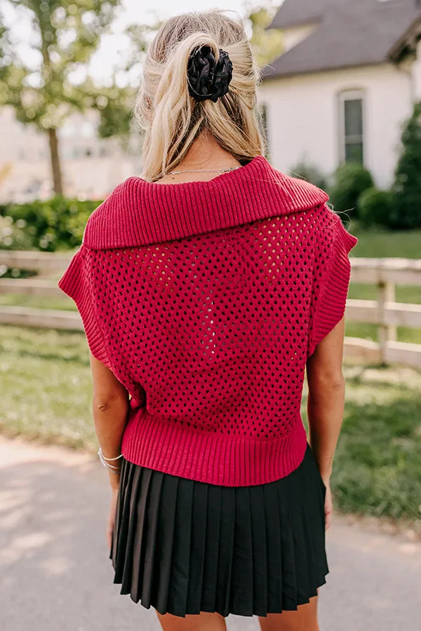 Cozy Lifestyle Knit Top in Red