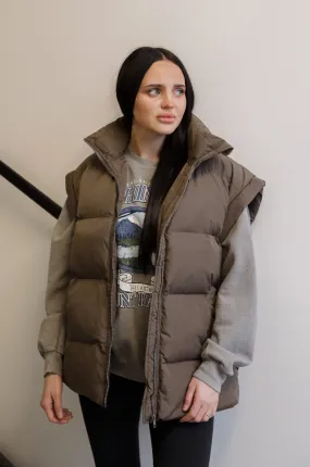 Dark Brown Puffer Vest