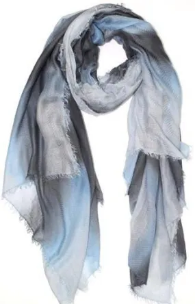 Delicate Striped Modal Scarf - Grey/Blue