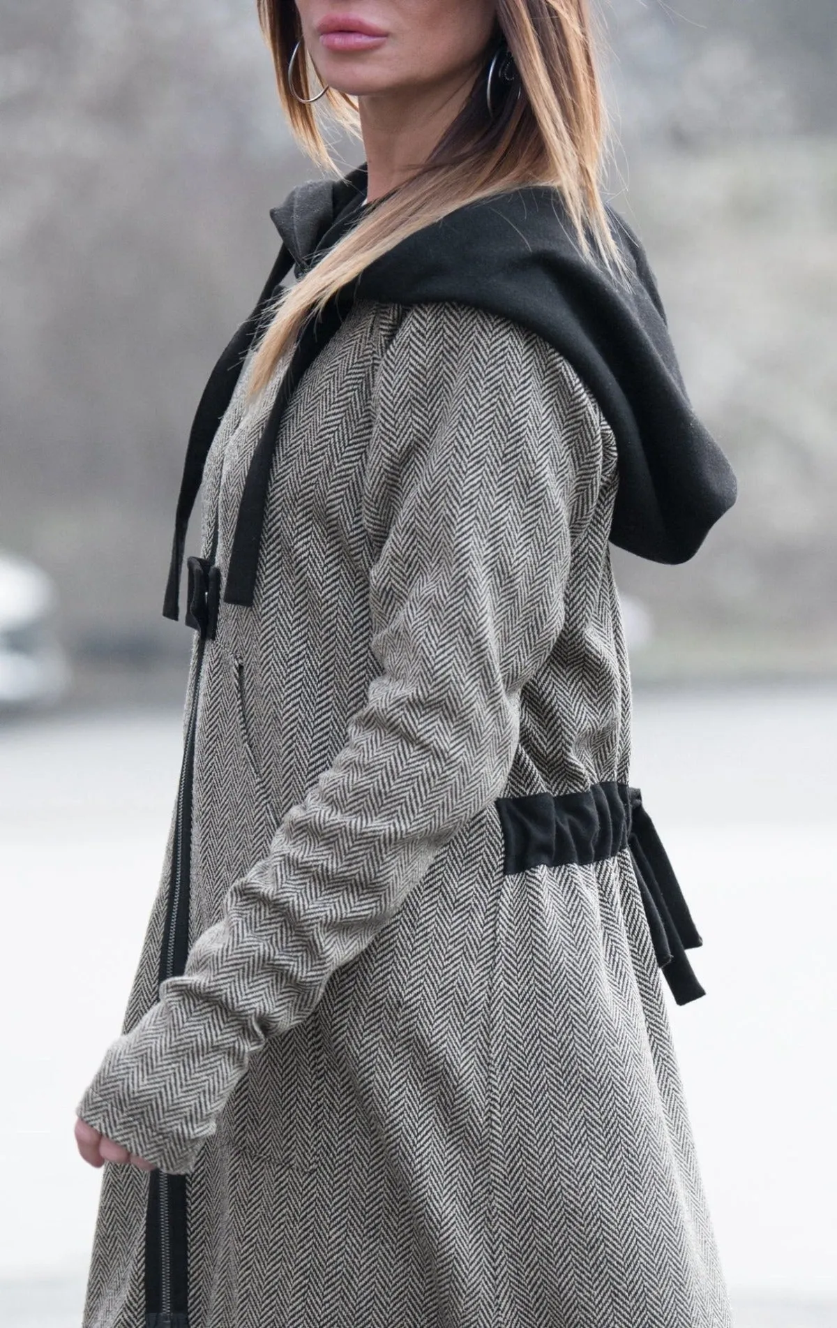 DENERIS Autumn Wool Hooded Vest ON SALE