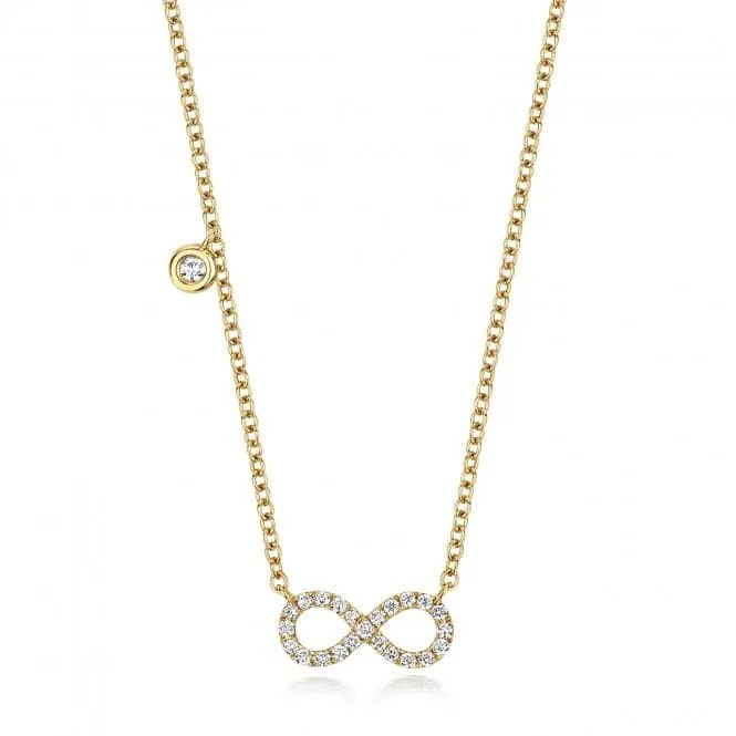 Diamond Jewellery 18ct Gold Diamond Infinity Necklace NDQ139