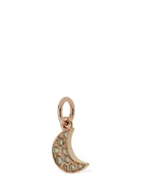 DoDo   9KT Rose gold Luna charm w/ diamonds 