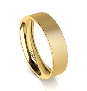 Flat Band Comfort Fit Wedding Ring (AG) - Yellow Gold