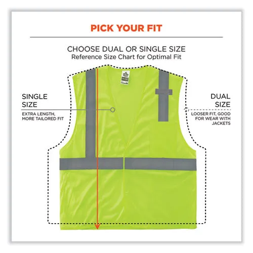 Glowear 8210hl-s Single Size Class 2 Economy Mesh Vest, Polyester, 4x-large, Lime, Ships In 1-3 Business Days