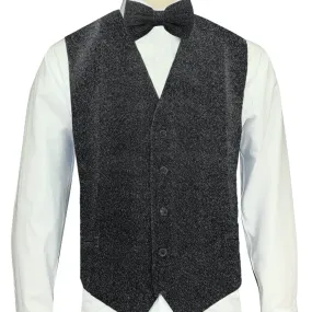 Grey Sparkle Vest and Bowtie