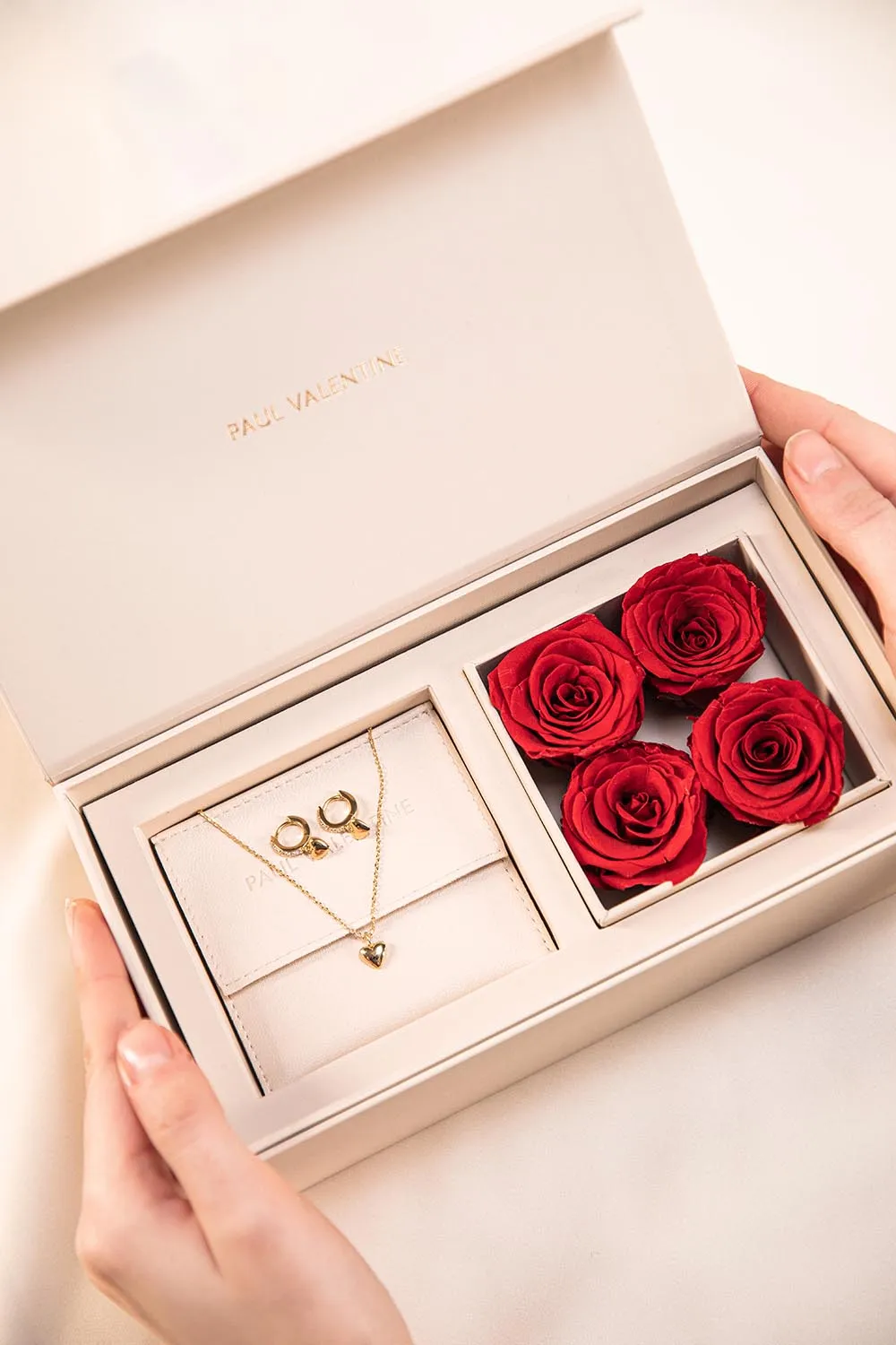 Heart Rose Box 14K Gold Plated