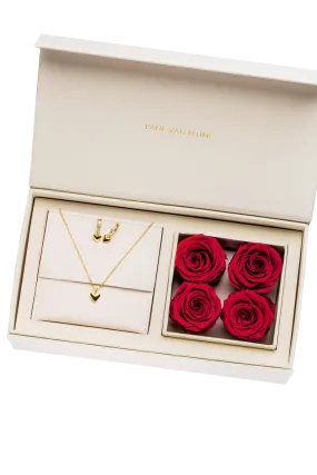 Heart Rose Box 14K Gold Plated