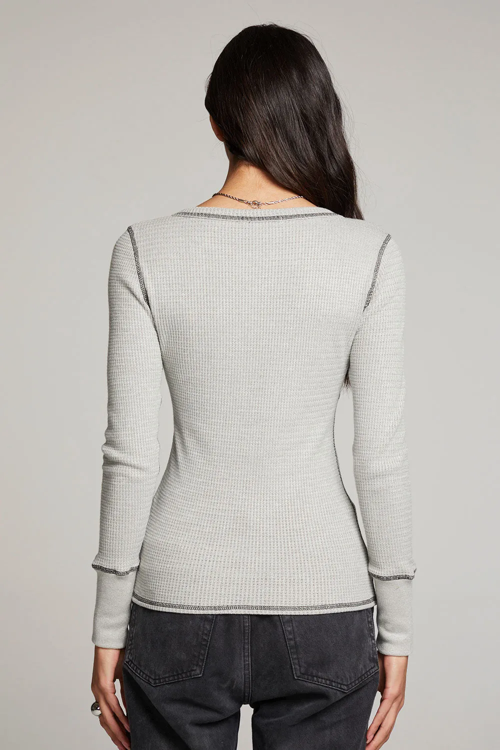 Heather Grey Long Sleeve Henley